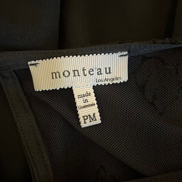 Monteau Black Lace Half Sleeve Dress Size PM - Picture 7 of 10